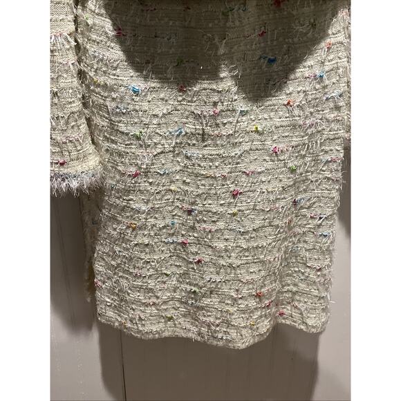 Vtg St John 2pc Skirt Suit Pale Green Fringed Button Front Jacket Sz 2 Colorful - Picture 7 of 15